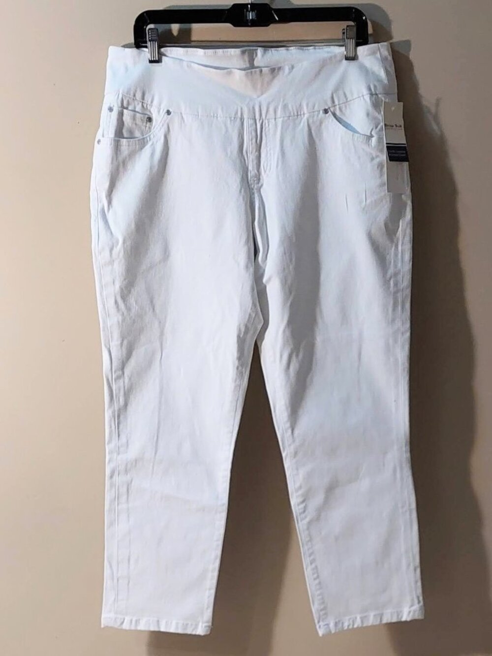 Jag Jeans White Divine Twill High Rise Slim Ankle Cropped Size: 1X